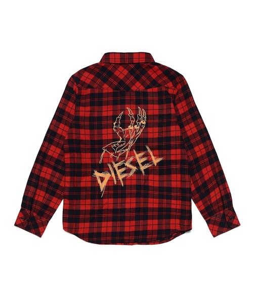 DIESEL KIDS（ディーゼルキッズ）の「DIESEL（ディーゼル）Kids & Junior チェック柄シャツ（シャツ/ブラウス・キッズ・レッド・4Y/6Y/8Y/10Y/12Y/14Y/16Y）」の2枚目の写真
