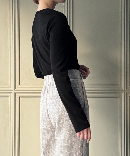 セール】カットアウトリブトップス（Tシャツ/カットソー）｜JUNOAH