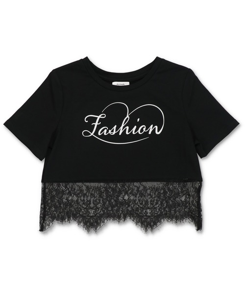 SPINNS(スピンズ)の「レースドッキング半袖ショートTシャツ(Tシャツ/カットソー・レディース・ホワイト/ブラック・ONESIZE)」の11枚目の写真