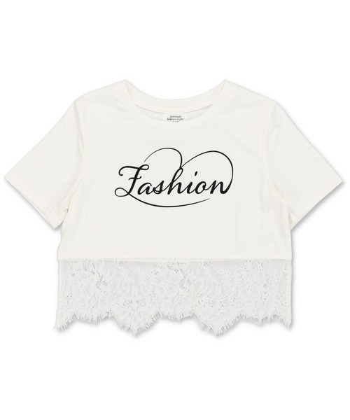 SPINNS(スピンズ)の「レースドッキング半袖ショートTシャツ(Tシャツ/カットソー・レディース・ホワイト/ブラック・ONESIZE)」の10枚目の写真