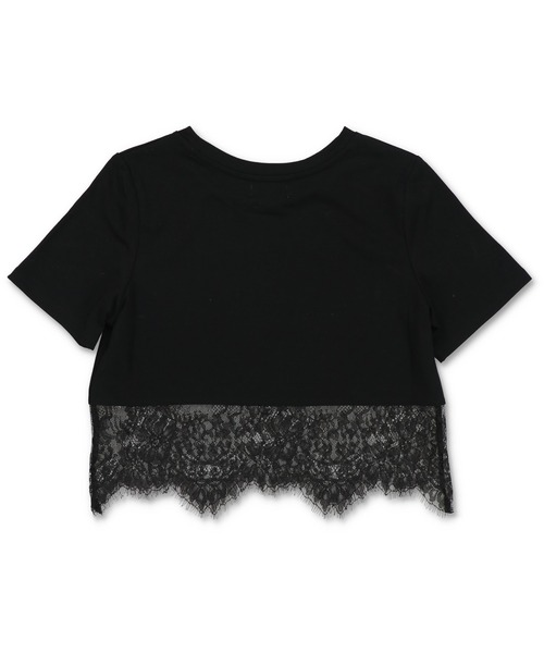 SPINNS(スピンズ)の「レースドッキング半袖ショートTシャツ(Tシャツ/カットソー・レディース・ホワイト/ブラック・ONESIZE)」の12枚目の写真