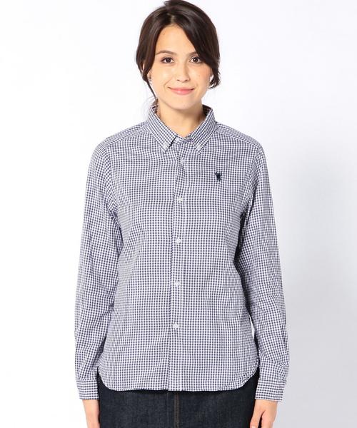 coen（コーエン）の「ライトオックスギンガムボタンダウンシャツ（シャツ/ブラウス・レディース・ライトブルー/ネイビー・MEDIUM/LARGE/SMALL）」の14枚目の写真