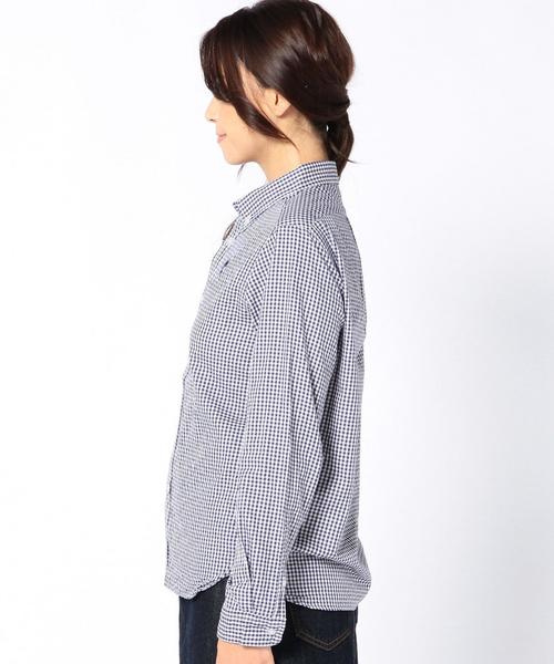 coen（コーエン）の「ライトオックスギンガムボタンダウンシャツ（シャツ/ブラウス・レディース・ライトブルー/ネイビー・MEDIUM/LARGE/SMALL）」の5枚目の写真