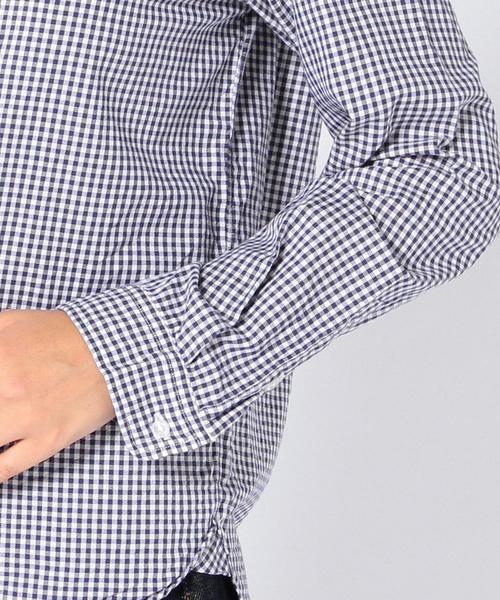 coen（コーエン）の「ライトオックスギンガムボタンダウンシャツ（シャツ/ブラウス・レディース・ライトブルー/ネイビー・MEDIUM/LARGE/SMALL）」の7枚目の写真