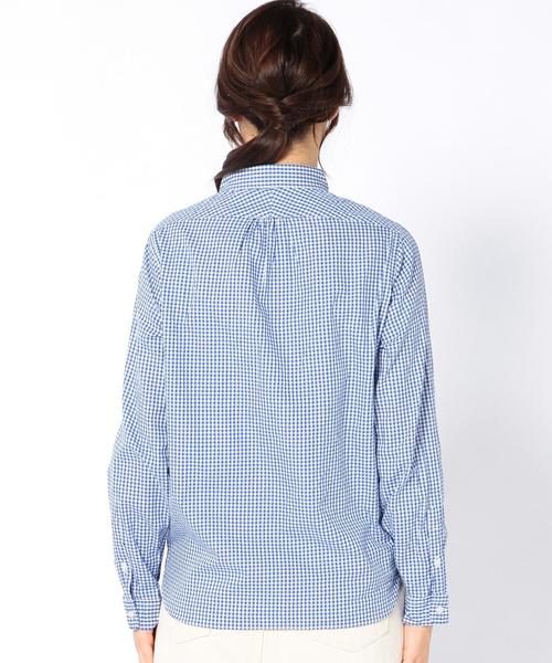 coen（コーエン）の「ライトオックスギンガムボタンダウンシャツ（シャツ/ブラウス・レディース・ライトブルー/ネイビー・MEDIUM/LARGE/SMALL）」の9枚目の写真