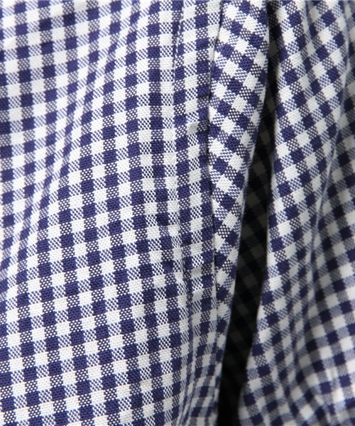 coen（コーエン）の「ライトオックスギンガムボタンダウンシャツ（シャツ/ブラウス・レディース・ライトブルー/ネイビー・MEDIUM/LARGE/SMALL）」の3枚目の写真