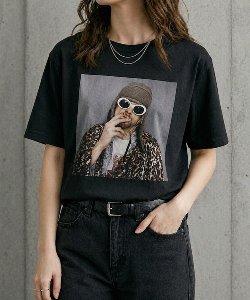 CULTURE SUPPLY(カルチャー サプライ)の「Photo Tee Kurt Cobain(Tシャツ/カットソー・レディース・スミクロ/ホワイト・L/M)」の15枚目の写真