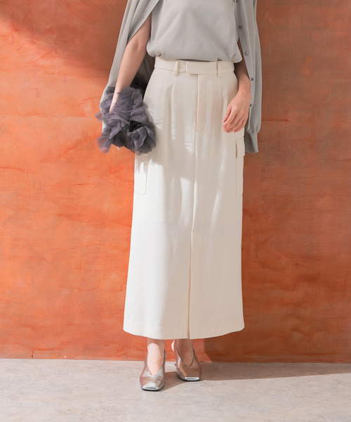 URBAN RESEARCH ROSSO WOMEN（アーバンリサーチ　ロッソ）の「ストレートカーゴスカート（スカート・レディース・カーキ/アイボリー・38/36）」の9枚目の写真