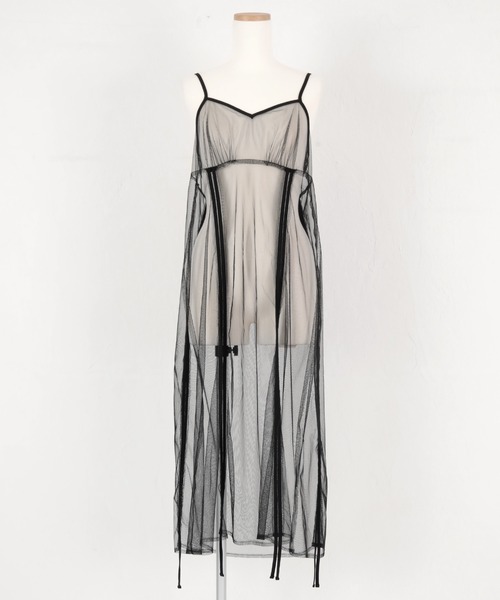 titivate(ティティベイト)の「ギャザーチュールワンピース(ワンピース・レディース・ブラック/アイボリー・FREE)」の3枚目の写真