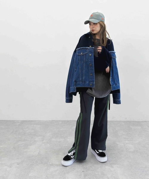 ニコアンド　リメイク風モンスターGジャン ニコアンド リメイク風モンスターGジャン グリーン インディゴ