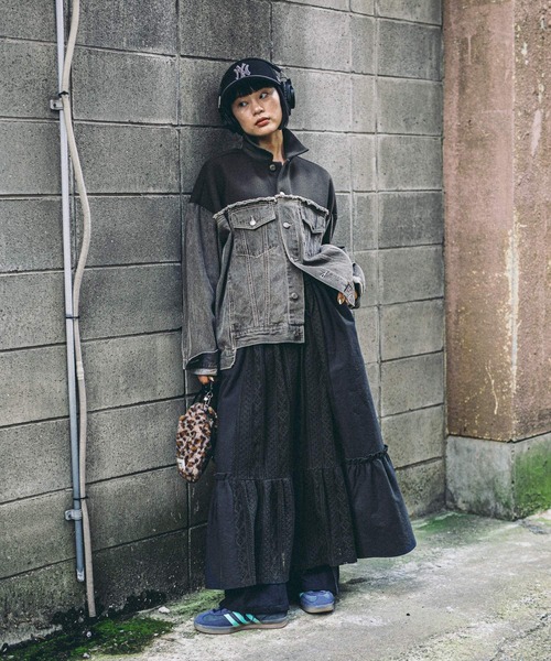 ニコアンド　nicoand… Gジャン　アウター　ジャケット　デニム　リメイク niko and… デニムジャケット gジャン 「MODE NORM CORE