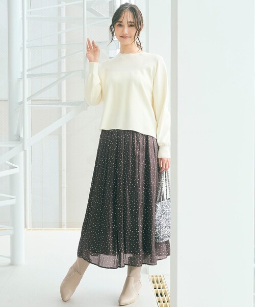 ANY SIS（エニィスィス）の「【洗える】シャイニードットギャザー スカート（スカート・レディース・グレー系5/ベージュ系5・1/2/3）」の9枚目の写真