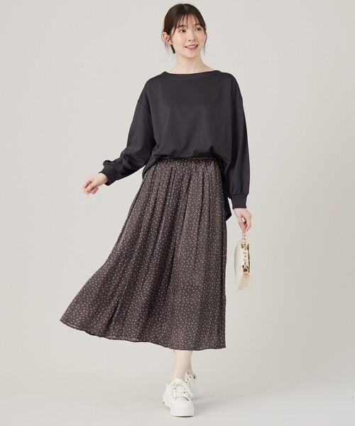 セール】【洗える】シャイニードットギャザー スカート（スカート