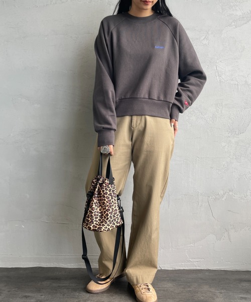 Healthknit（ヘルスニット）の「[HEALTHKNIT/ヘルスニット] 別注 ショート丈 クラシックラグランスリーブスウェット（スウェット・レディース・ブルー/チャコール/グレー/レッド/ピンク・F）」の8枚目の写真