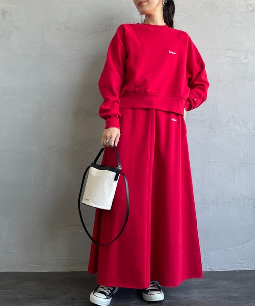 Healthknit（ヘルスニット）の「[HEALTHKNIT/ヘルスニット] 別注 ショート丈 クラシックラグランスリーブスウェット（スウェット・レディース・ブルー/チャコール/グレー/レッド/ピンク・F）」の13枚目の写真