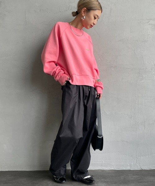 Healthknit（ヘルスニット）の「[HEALTHKNIT/ヘルスニット] 別注 ショート丈 クラシックラグランスリーブスウェット（スウェット・レディース・ブルー/チャコール/グレー/レッド/ピンク・F）」の11枚目の写真