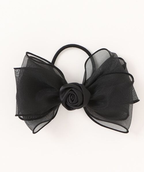 Three Four Time（ｽﾘｰﾌｫｰﾀｲﾑ）の「ローズシフォンリボンヘアゴム【結婚式/パーティ/フォーマル/デイリー】（ヘアゴム・レディース・ベージュ/ブラック・FREE）」の15枚目の写真
