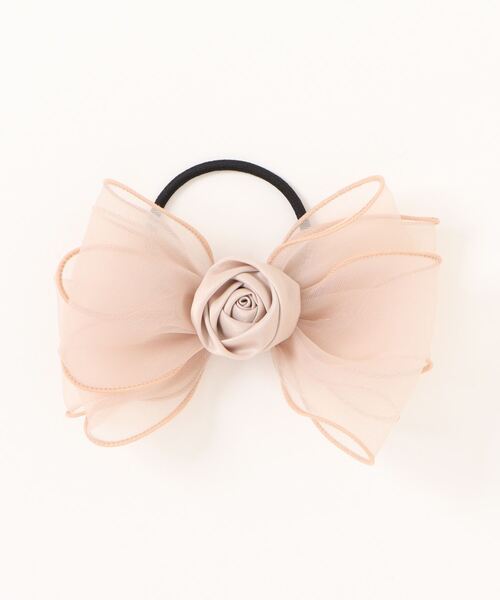 Three Four Time（ｽﾘｰﾌｫｰﾀｲﾑ）の「ローズシフォンリボンヘアゴム【結婚式/パーティ/フォーマル/デイリー】（ヘアゴム・レディース・ベージュ/ブラック・FREE）」の16枚目の写真