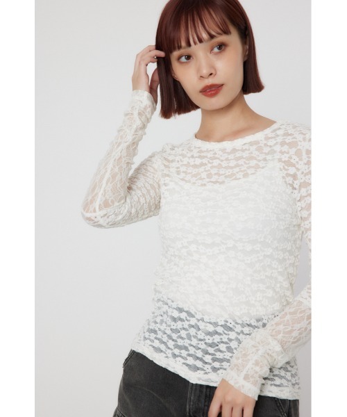 RODEO CROWNS WIDE BOWL(ロデオクラウンズワイドボウル)の「カラーレーストップス(その他トップス・レディース・イエロー/レッド/ブラック/オフホワイト・FREE)」の8枚目の写真