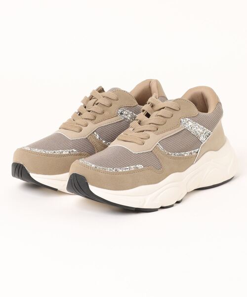 【セール】【Round About】撥水グリッターコンビスニーカー(445014)（スニーカー）｜Round About（Bridget Birkin）（ラウンド アバウト）