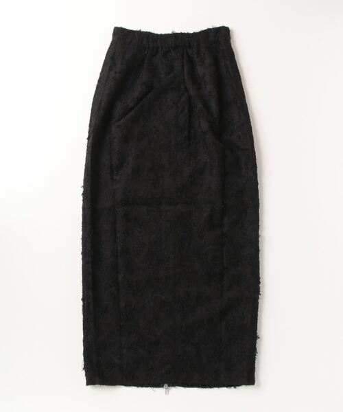 Per sist ence（パーシエンス）の「フリンジジャガードフロントジップスカート（スカート・レディース・ブラック/オフホワイト・FREE）」の3枚目の写真