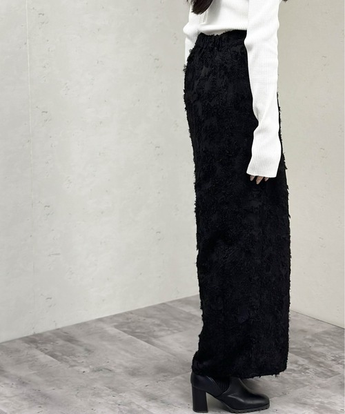 Per sist ence（パーシエンス）の「フリンジジャガードフロントジップスカート（スカート・レディース・ブラック/オフホワイト・FREE）」の19枚目の写真