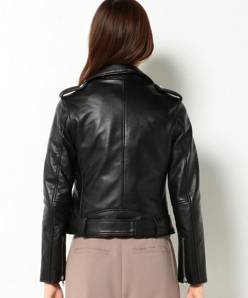 Another Edition（アナザーエディション）の「ラムライダースジャケット/AEBC LAMB RIDERS JKT（ライダースジャケット・レディース・ブラック・SMALL/MEDIUM）」の2枚目の写真