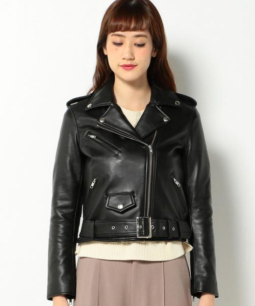 Another Edition（アナザーエディション）の「ラムライダースジャケット/AEBC LAMB RIDERS JKT（ライダースジャケット・レディース・ブラック・SMALL/MEDIUM）」の3枚目の写真