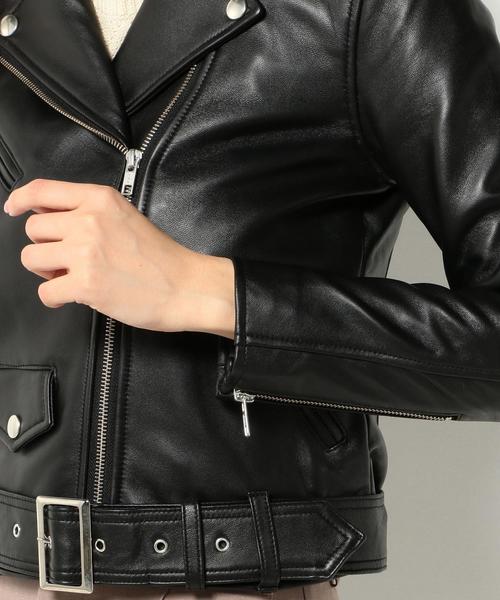 Another Edition（アナザーエディション）の「ラムライダースジャケット/AEBC LAMB RIDERS JKT（ライダースジャケット・レディース・ブラック・SMALL/MEDIUM）」の8枚目の写真