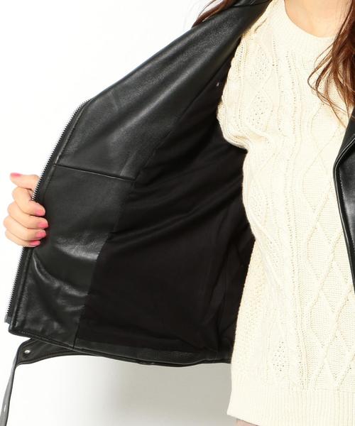 Another Edition（アナザーエディション）の「ラムライダースジャケット/AEBC LAMB RIDERS JKT（ライダースジャケット・レディース・ブラック・SMALL/MEDIUM）」の10枚目の写真