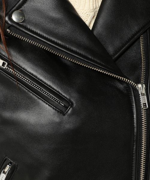 Another Edition（アナザーエディション）の「ラムライダースジャケット/AEBC LAMB RIDERS JKT（ライダースジャケット・レディース・ブラック・SMALL/MEDIUM）」の14枚目の写真