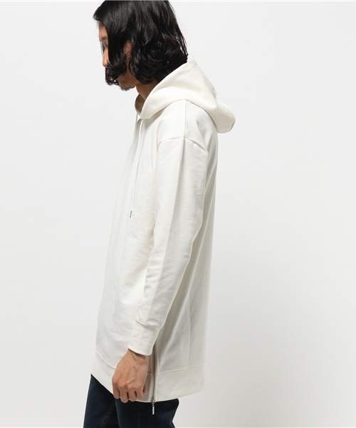 Lui's(ルイス)の「Lui's(ルイス) サイドZIPロングパーカー(パーカー・メンズ・ホワイト/ブラック・SMALL/MEDIUM)」の3枚目の写真