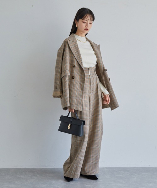 VIS（ビス）の「【新色追加】リブニットプチハイネックプルオーバー【低身長向けサイズ有】（ニット/セーター・レディース・ブラック/グレー/レッド/オフホワイト/ピンク/キナリ・FREE/FS）」の13枚目の写真