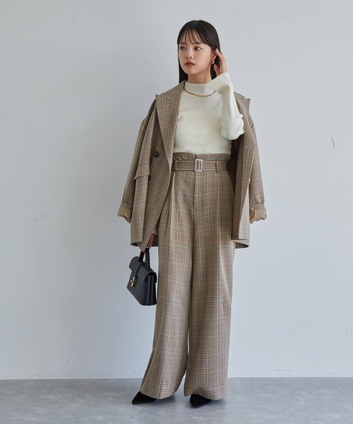 VIS（ビス）の「【新色追加】リブニットプチハイネックプルオーバー【低身長向けサイズ有】（ニット/セーター・レディース・ブラック/グレー/レッド/オフホワイト/ピンク/キナリ・FREE/FS）」の14枚目の写真