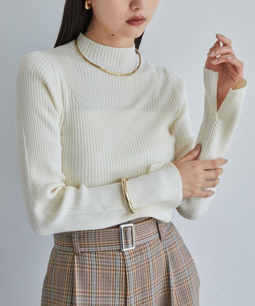 新品　切り離しタグあり　ピュアルセシン　プチハイネックネップニット プチハイネックネップニット | PUAL CE CIN(ピュアルセシン