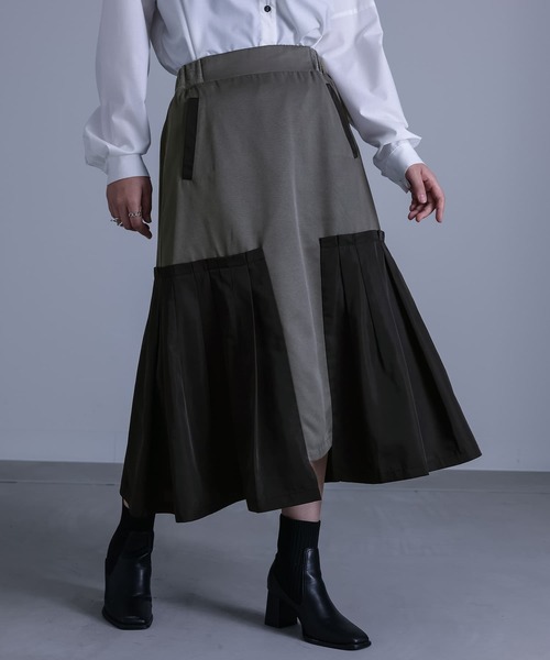 kOhAKU（コハク）の「『タックデザインスカート』（スカート・レディース・ブラック/チャコール・1/2）」の21枚目の写真