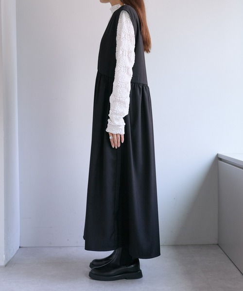 PUAL CE CIN(ピュアルセシン)の「【Du noir】深Vネックジャンパースカート(ジャンパースカート・レディース・チャコールグレー/ブラック・FREE)」の18枚目の写真