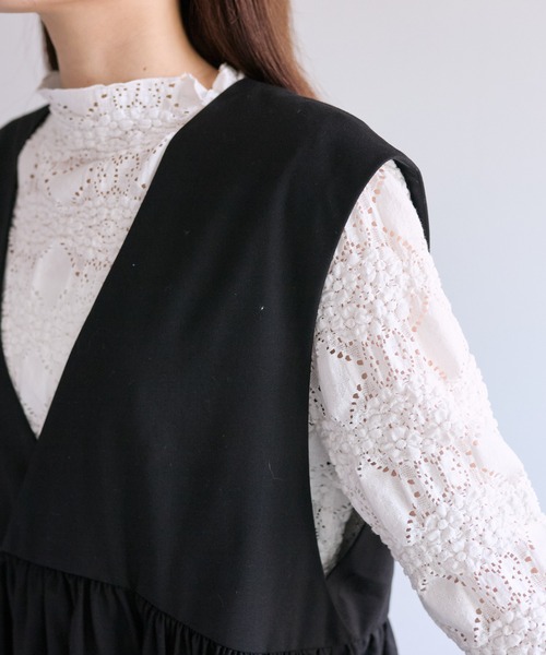 PUAL CE CIN(ピュアルセシン)の「【Du noir】深Vネックジャンパースカート(ジャンパースカート・レディース・チャコールグレー/ブラック・FREE)」の21枚目の写真