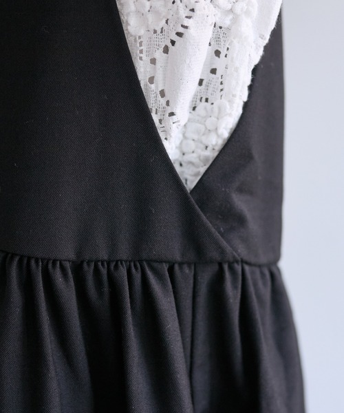 PUAL CE CIN(ピュアルセシン)の「【Du noir】深Vネックジャンパースカート(ジャンパースカート・レディース・チャコールグレー/ブラック・FREE)」の22枚目の写真