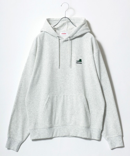 CONVERSE(コンバース)の「CONVERSE/コンバース 裏起毛 ワンポイントロゴ刺繍 プルオーバー スウェットパーカー レディース メンズ フーディー(パーカー・レディース・ブラック/グレイッシュベージュ/グレー系その他/アッシュグレー/オフホワイト/ブルー系その他・M/L/LL)」の14枚目の写真