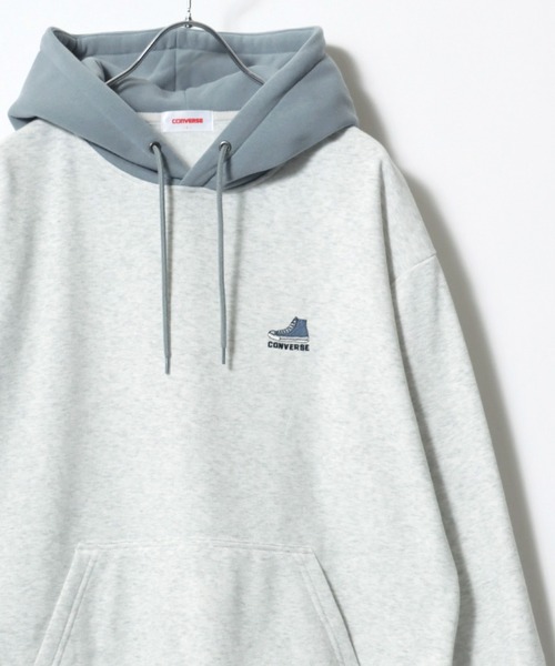 セール】CONVERSE/コンバース 裏起毛 ワンポイントロゴ刺繍 プル