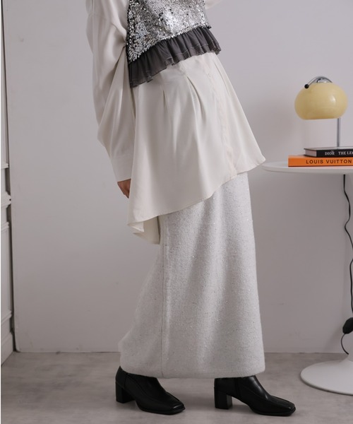 LAFFMO(ラフモ)の「スパンコールラメスカート(スカート・レディース・ゴールド/ピンク/シルバー/グレー・F)」の14枚目の写真