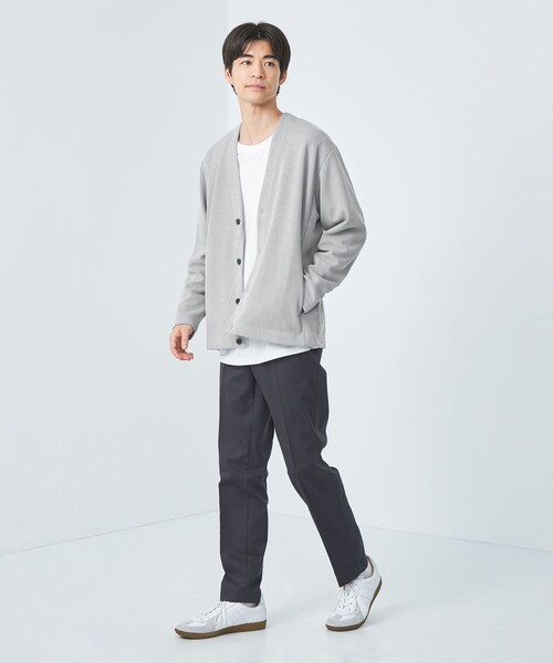 green label relaxing（グリーンレーベルリラクシング）の「カノコ ダブルフェイス カーディガン（カーディガン/ボレロ・メンズ・ライトグレー/ネイビー/モカ・S/M/L/XL）」の6枚目の写真