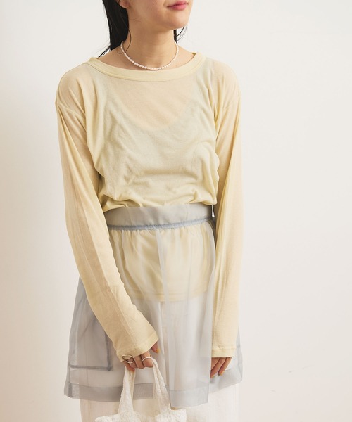 fig Ｌondon（フィグロンドン）の「mousse long sleeve（Tシャツ/カットソー・レディース・ブラック/イエロー/グリーン・FREE）」の7枚目の写真