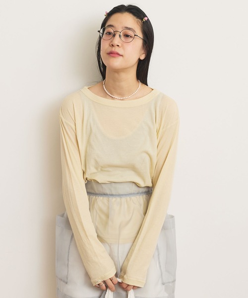 fig Ｌondon（フィグロンドン）の「mousse long sleeve（Tシャツ/カットソー・レディース・ブラック/イエロー/グリーン・FREE）」の4枚目の写真