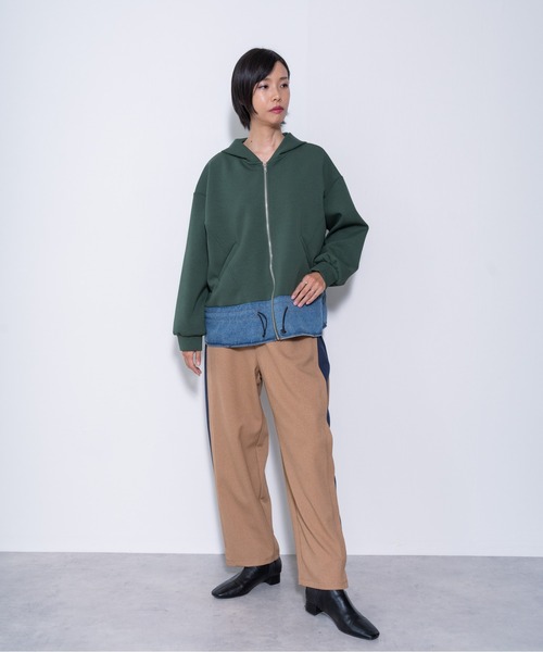 DOLLUPOOPS（ドールアップウップス）の「【ZOZO限定商品】ヘムデニムボンティングパーカー（パーカー・レディース・チャコールグレー/ネイビー/ブラック/グリーン・38）」の11枚目の写真