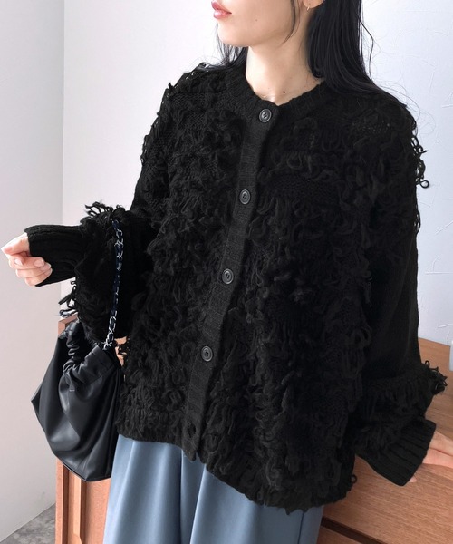 reca（レカ）の「ボリュームスリーブカーディガン（カーディガン/ボレロ・レディース・アイボリー/ブラック/オレンジ系その他・FREE）」の11枚目の写真