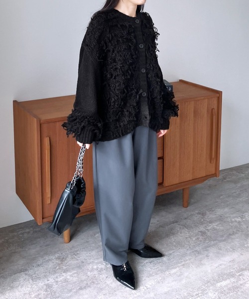 reca（レカ）の「ボリュームスリーブカーディガン（カーディガン/ボレロ・レディース・アイボリー/ブラック/オレンジ系その他・FREE）」の12枚目の写真