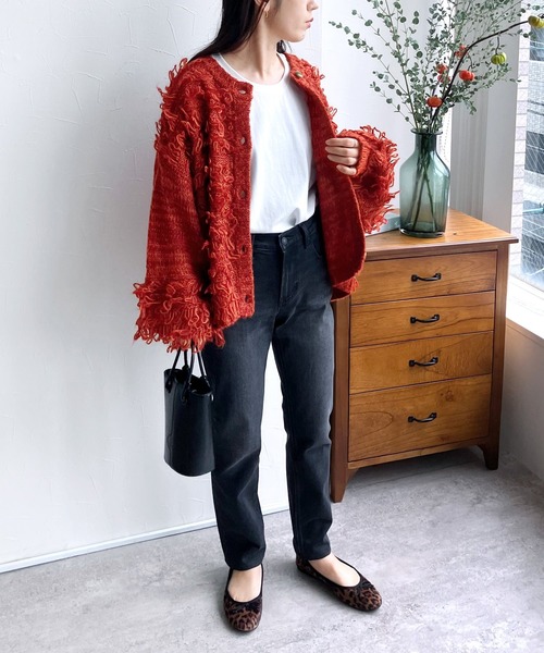 reca（レカ）の「ボリュームスリーブカーディガン（カーディガン/ボレロ・レディース・アイボリー/ブラック/オレンジ系その他・FREE）」の10枚目の写真