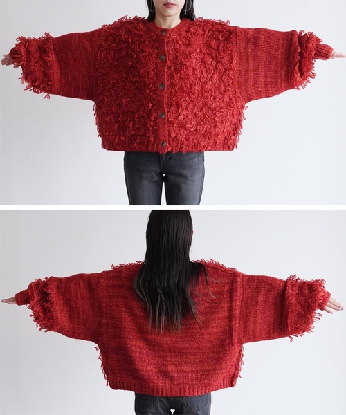 reca（レカ）の「ボリュームスリーブカーディガン（カーディガン/ボレロ・レディース・アイボリー/ブラック/オレンジ系その他・FREE）」の18枚目の写真